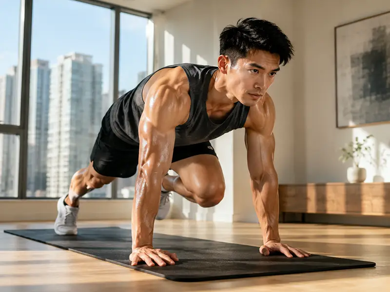 Rutina de cardio de alta intensidad y ejercicios dinámicos en casa